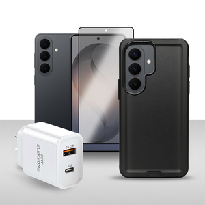 Products: Samsung Galaxy S26 256GB Mobile Phone – Black with Screen Protector, Black Case and ELEKFONE Wall Charger – MyHome – Easy pay, affordable homeware