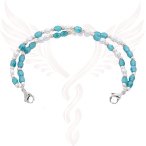Aqua Pearl Beads Stretch Bracelet