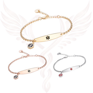 gold: Nicole Medical ID Bracelet colab with Diabetes NZ