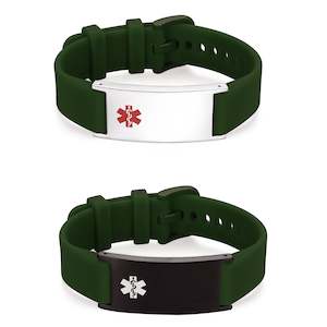 Men: Hunter Green Medical ID Bracelet