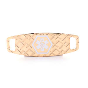 Medical Id Tags Men: Weave Medical ID Pendant - GOLD