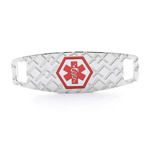 Medical Id Tags Men: Weave Medical ID Pendant - STAINLESS STEEL