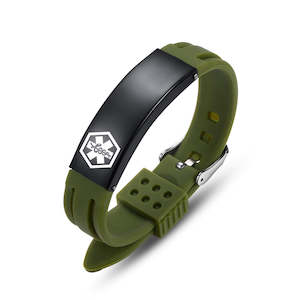 Silicone: Khaki Medical ID Bracelet
