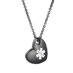 Manawanui Heart Necklace - Black