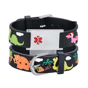 Girls Medical Id Bracelets: Dinosaur Medical ID Bracelet