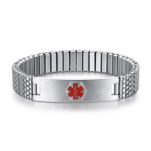Mens Bracelets: Easy Fit Stretch Medical ID Bracelet