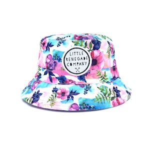 Hats: Little Renegade Company | Pastel Posies Reversible Bucket Hat
