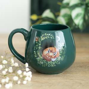 Giftware: Fawn and Friends | Green Sleeping Fox Mug
