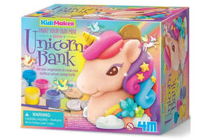 4m: 4M | KidzMaker | Paint Your Own Mini Glitter Unicorn Bank