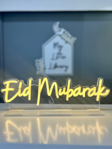 Ramadan Eid Decorations: Eid Mubarak Standing Neon Sign