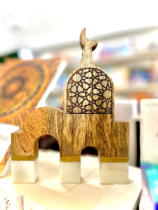 Ramadan Eid Decorations: Marble & Wood Masjid Centrepiece