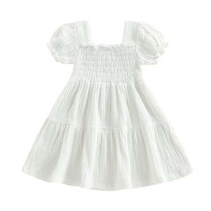Arabella Shirred Dress | White