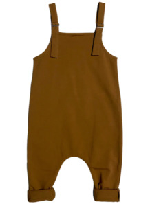 Baby Overalls: Little Wolfie - Chocolate Overalls *CLEARANCE*