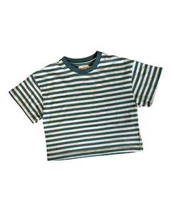 Breezy Co. - Striped Tee | Forrest Green