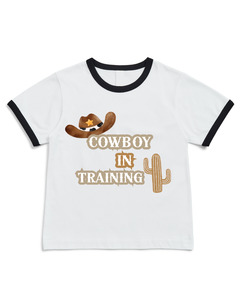 MLW By Design - Cowboy in Training Black/White Ringer Tee
