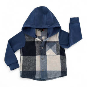 Boys Hoodies Jumpers: LiL'G & Co. - Checkered Jacket | Blue (runs small-size up)