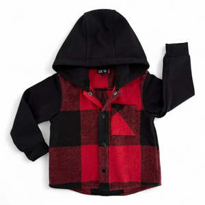 Boys Hoodies Jumpers: LiL'G & Co. - Checkered Jacket | Red (runs small-size up)