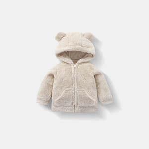 Fluffy Plush Teddy Jacket | Stone