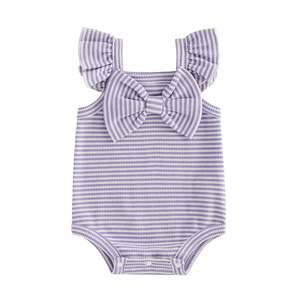 Piper Summer Bow Romper | Purple