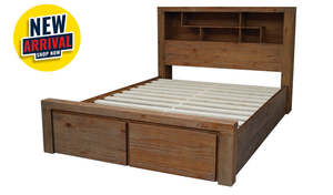 Beds: Hobart Slat Bed w/Bookcase End