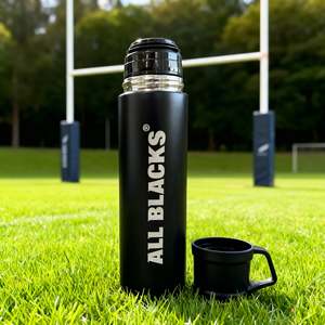 Official All Blacks Silver & Black Thermos
