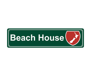 Native Wellington: Beach House Hanging Metal Sign