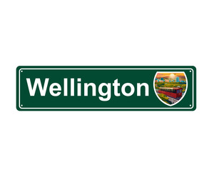 Wellington Hanging Metal Sign