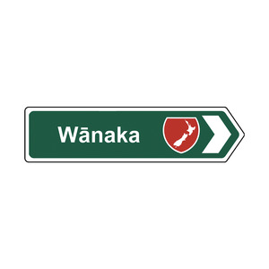 Native Queenstown: Native Road Sign Arrow Magnet - Wānaka