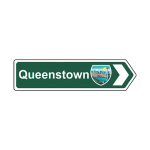 Native Road Sign Arrow Magnet - Queenstown Illustration