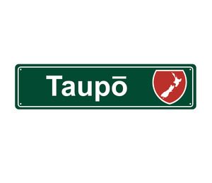 Native Taupo: Taupō Hanging Metal Sign