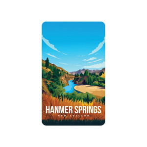 Native Illustration Magnet - Hanmer Springs (no tag)