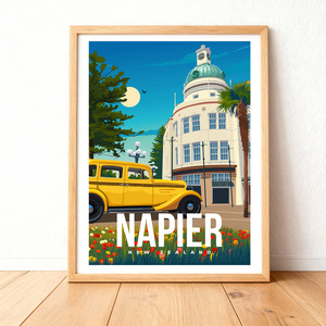 Native Metal Signs: Native - Napier Travel Print A4