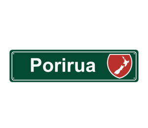 Porirua Hanging Metal Sign