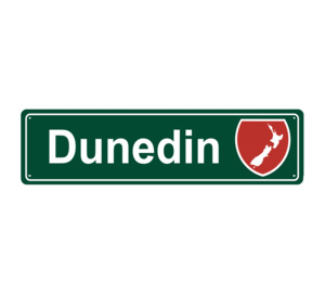 Dunedin Hanging Metal Sign