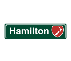 Hamilton Hanging Metal Sign