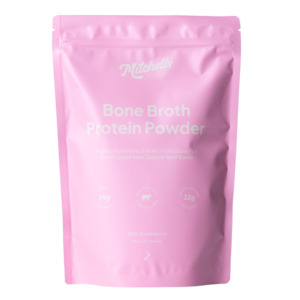 Vitamins: Mitchell's Bone Broth Protein Powder | Strawberry