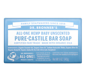 Dr Bronners | Magic Bar Soap Unscented Baby-Mild