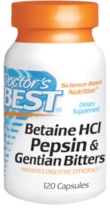 Doctor's Best | Betaine HCl Pepsin & Gentian Bitters