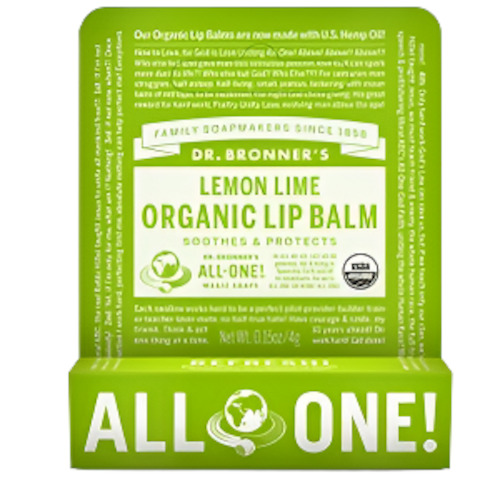 Dr Bronners: Dr Bronners | Organic Lip Balm lemon Lime
