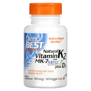 Doctor's Best | Vitamin K2 with MenaQ7 180mcg Plus D3