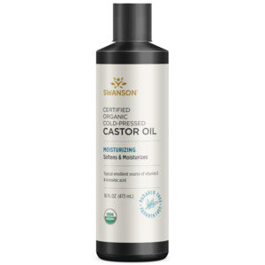 Grocery: Swanson | Organic Cold Pressed Castor Oil 473ml