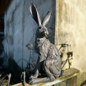 Hare: Country Hare Statue - Standing Grey