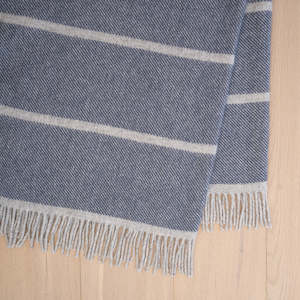 Weave Throws: Hellister Wool Throw - Navy