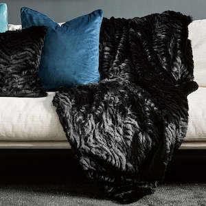 Luxury Imitation Fur Throw - Black Tiger