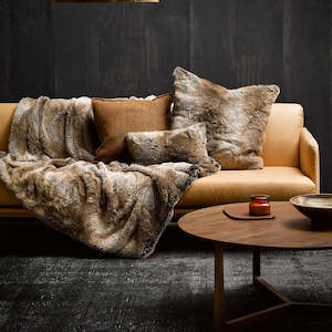 Heirloom Cushions: Luxury Imitation Fur Cushion - Sable