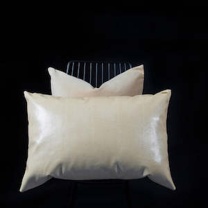 Lizard Faux Leather Cushion - Sand