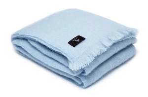 Luxury Mohair Throw - Capri Blue