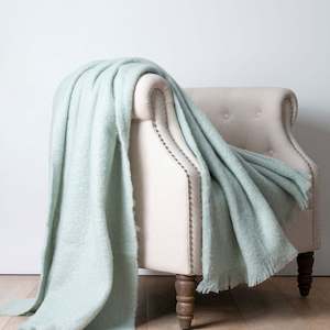 Luxury Mohair Throw - Mint Green