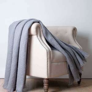 Luxury Mohair Throw - Platinum Grey