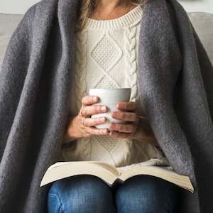 Mothers Day Gifts: Luxury Mohair Throw - Charcoal Grey